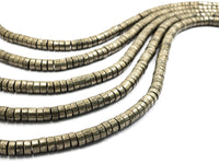 Natural Pyrite Heishi Beads, 3x6mm/ 4x8mm Pyrite Heishi Gemstone Beads, 15.5" FULL Strand,SKU#W21