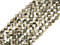 Quality Natural Pyrite Cube Beads, 6mm/10mm Natural Pyrite Dice Beads, 15.5inches Full strands, SKU#W23