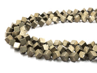 Quality Natural Pyrite Cube Beads, 6mm/10mm Natural Pyrite Dice Beads, 15.5inches Full strands, SKU#W23