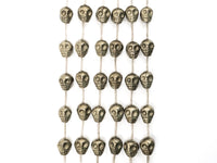 Natural Pyrite 3D Skull Beads, 8mm/10mm/12mm/14mm Natural Gemstone Beads, Skull Beads, 15.5" Full Strand, SKU#W25