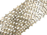 Quality Natural Pyrite Cross Beads, 10x15mm Cross Pyrite Gemstone Beads, 15-16" Full Strand, SKU#W31
