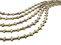 Quality Natural Pyrite Cross Beads, 10x15mm Cross Pyrite Gemstone Beads, 15-16" Full Strand, SKU#W31