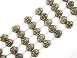 Quality Natural Pyrite beads,Happy Buddha Head Pyrite Gemstone Beads, 18x19mm Buddha Gemstone Beads, 15inch FULL strand, SKU#W46