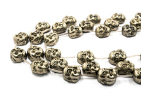 Quality Natural Pyrite beads,Happy Buddha Head Pyrite Gemstone Beads, 18x19mm Buddha Gemstone Beads, 15inch FULL strand, SKU#W46