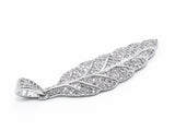 CZ Micro Pave Leaf/Feather Pendant, Cubic Zirconia Pendant, 12x51mm, 1pc, SKU#F313