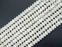 3x4mm/4x6mm/5x8mm High Quality White Mother of Pearl, Mop Shell, White Shell, Rondelle Smooth Gemstone Beads, 15inch strand, SKU#T4