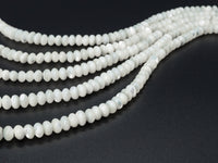 3x4mm/4x6mm/5x8mm High Quality White Mother of Pearl, Mop Shell, White Shell, Rondelle Smooth Gemstone Beads, 15inch strand, SKU#T4