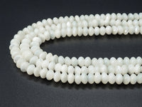 3x4mm/4x6mm/5x8mm High Quality White Mother of Pearl, Mop Shell, White Shell, Rondelle Smooth Gemstone Beads, 15inch strand, SKU#T4