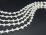 8x13mm/13x18 mm High Quality White Shell, White Mother of Pearl, Mop Shell, Cross Smooth Beads, Pearl Shell, 15.5'' Full Strand,Sku#T20