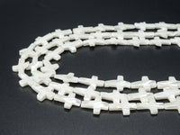 8x13mm/13x18 mm High Quality White Shell, White Mother of Pearl, Mop Shell, Cross Smooth Beads, Pearl Shell, 15.5'' Full Strand,Sku#T20