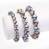 AB Mystic Football Agate Stretchy Bracelet, Sku#EF423