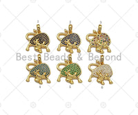 Colorful CZ Micro Pave Bull Pendant/Charm,Cubic Zirconia Charm, Necklace Bracelet Charm Pendant,17x18mm, Sku#LD35