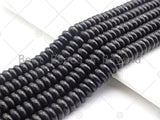 Top Quality Rondelle Shape Shungite, Smooth Rondelle Shungite, Healing Stone,Genuine Shungite 3x6mm/5x10mm, 15.5" Full Strand, Sku#U984