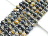 High Quality Natural Tiger Eye with Rhinestone Inlaid, 6mm/8mm/10mm/12mm, Tiger eye Beads, 15.5'' Full Strand, SKU#V50