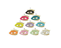 Colorful CZ Enamel Evil Eye Pendant, Sku#F1459