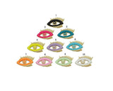 Colorful CZ Enamel Evil Eye Pendant, Sku#F1459