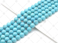 Natural Turquoise Blue Howlite Round Smooth Beads, 8mm/10mm/