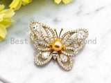 CZ Micro Pave Butterfly Brooch, Sku#P36