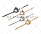 1 Set Textured Fancy Toggle Clasp with extension chain, Gold/Silver/Rose Gold/Gunmetal Toggle Clasp, T-bar closures, 12mm, sku#Y288