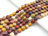 Natural Mookaite Double Sided Turtle Shell Cut Coin Shape beads, 6mm/8mm/10mm Checkerboard Cut Mookaite Beads, 15.5" Full strand, Sku#UA32