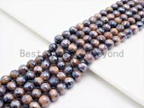 High Quality Mystic Plated Faceted Yellow Tiger Eye Beads, 6mm/8mm/10mm/12mm/14mm Tiger Eye Gemstone Beads, 15inch Full strand, SKU#U411