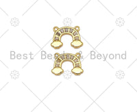 Clear CZ Micro Pave Rainbow Shape Pendant,18K Gold Filled Rainbow Charm, Necklace Bracelet Charm Pendant,13x9mm, Sku#Z1409