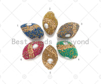 NEW Style Oval Football Shape Druzy Rhinestone Spacer Beads,  Druzy Pearl Beads, Pave Rhinestone Spacer Bead, 17x26mm, sku#V64