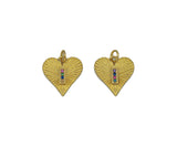 Colorful Rectangle On Heart Charm, Sku#F1474