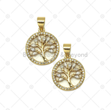 CZ Life Tree Charm, Sku#LK548