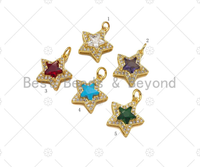 CZ  Five Point Star Charm,13x15mm, Sku#JL30