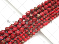 Golden Red Imperial Jasper Round Diamond Cut Beads, 6mm/8mm/10mm Imperial Jasper, 15.5'' Full Strand, Sku#U1138