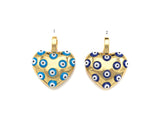 Gold Enamel Evil Eye On Heart Charm, Sku#L497