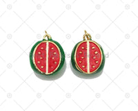 Enamel Watermelon Charm, Sku#Y569