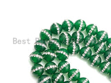 Green Jade with rhinestone inlaid, 6mm/8mm/10mm/12mm/14mm, Green Jade Beads, 15.5inch Full strand, SKU#V56