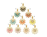 CZ Enamel Sunflower Charm,Daisy flower charm, Sku#LK580