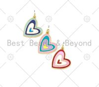 Colorful Enamel Heart Shape Pendant, duddle heart Charm Pendant,Sku#L627