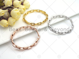 CZ Micro Pave Paper Clip Link Chain Bracelets, sku#LK102