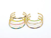 Colorful Enamel Thin Bangle Bracelet, O71