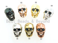 CZ Pave Faceted Black Eye Skull Head Beads,  Micro Pave Antique Skull Spacer Beads, Men's Bracelet Making Charm, Pave Beads, 12mm, sku#Y97
