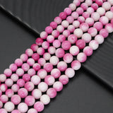 Round Smooth Pink White Jade 6mm/8mm/10mm, sku#U1809