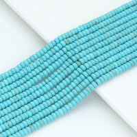 Smooth Rondelle Blue Turquoise Beads, Sku#U2044