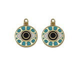 Blue Enamel Evil Eye Round Coin Charm, 20mm, Sku#LK728