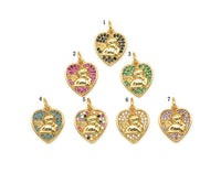 CZ Angel Heart Charm, Sku#B156