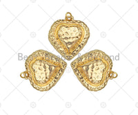 Embossed Heart Shape Pendant/Charm,14K Gold Filled Heart Charm, Necklace Bracelet Charm Pendant,24x26mm,Sku#ZX32