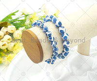 Natural Blue White Tibetan Agate Stretchy Bracelet