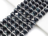 Dark Blue Tiger Eye with Rhinestone Inlaid,6mm/8mm10mm/12mm, SKU#V49