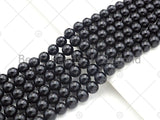 High Quality Natural Black Spinel Round Smooth Beads, 3mm/6mm/8mm Genuine Spinel Beads, 15.5'' Full Strand, Sku#U1156