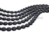 Quality Matte Black Onyx Coin Beads, 10mm/12mm/14mm/18mm Gemstones Beads, Black Coin Beads,15.5" Full Strand, SKU#Q38