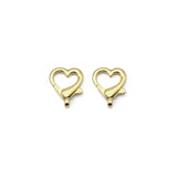 Plain Gold Heart Lobster Claw Clasp , Sku#Y841