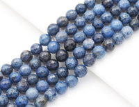 Genuine Quality Dumortierite Round Faceted Beads, 6mm/8mm/10mm, Sku#U1447